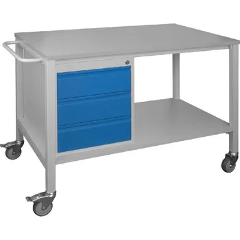 Průmyslová sponka Pojízdný montážní stůl 120x80 cm s kontejnerem Z3 + doprava zdarma