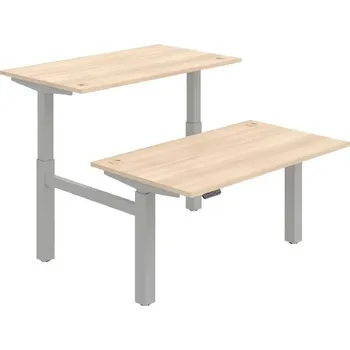 Kancelářský vozík HOBIS párový výškově stavitelný stůl 140 cm, paměť.ovlad. - MOTION DUAL MSD 2M 1400, akát + doprava zdarma