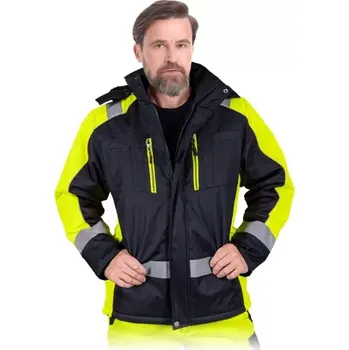 pracovní bunda Leber&Hollman ASKER BSE reflexní zimní bunda černá/žlutá