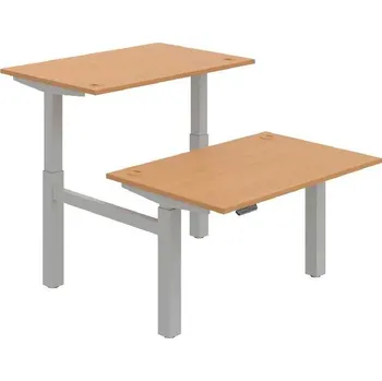 Kancelářský vozík HOBIS párový výškově stavitelný stůl 120 cm, paměť.ovlad. - MOTION DUAL MSD 2M 1200, buk + doprava zdarma