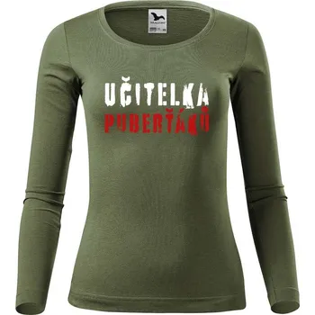 Dámské oblečení DOBRÝ TRIKO Dámské bavlněné triko Učitelka puberťáků Velikost: M, Barva: Khaki