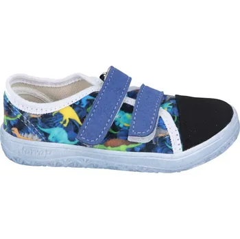 Dívčí tenisky Jonap barefoot plátěnky Airy modré dino 22