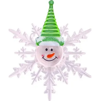 Vánoční dekorace TORO LED SNĚHOVÁ VLOČKA SNĚHULÁK 10CM ASSORT