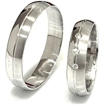 Prsten Ráj snubních prstenů | Diamantové zlaté snubní prsteny z bílého zlata - skladem - 5139