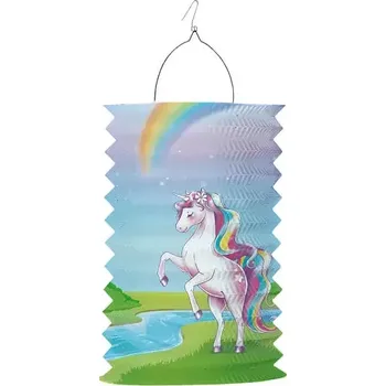 Závěsný lampion válec Jednorožec s duhou