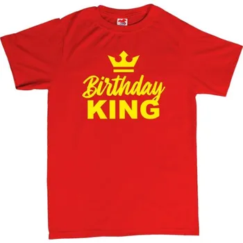 Žertovný předmět Birthday King - pánské tričko s potiskem XXL černá - black