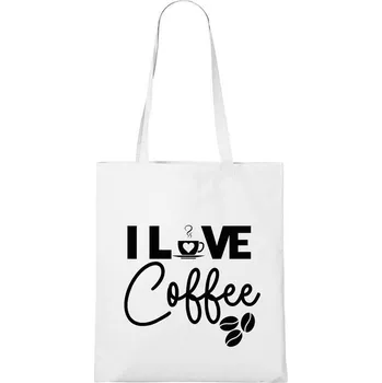 DOBRÝ TRIKO Bavlněná taška s potiskem I love coffee Barva: Bílá