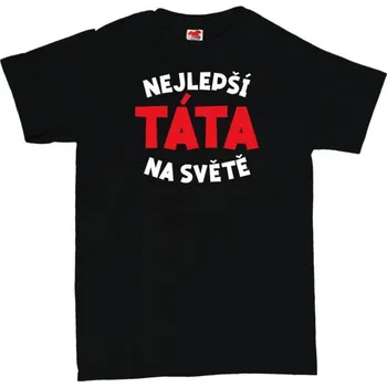 Žertovný předmět Nejlepší táta na světě - pánské tričko s potiskem S červená - red Žlutá - 418