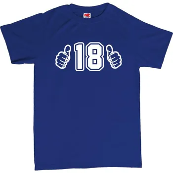 Žertovný předmět Narozeninové tričko - 18 let M modrá - royal Bílá - 401