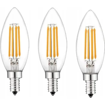 Žárovka LED ŽÁROVKY SVÍČKA E14 TEPLÁ BÍLÁ 4W 2700K 470LM 3ks