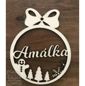 Vánoční ozdoba Dřevěná vánoční ozdoba se jménem 1