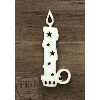 Vánoční ozdoba Dřevěná vánoční ozdoba svíčka