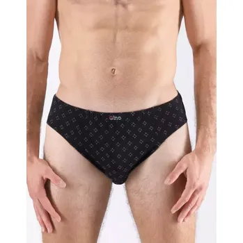 Pánské oblečení GINA pánské slipy nadměrné, šité, s potiskem 71133P černá šedá 66/68