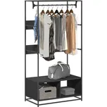 Šatní skříň černá 90 x 50 x 180 cm kompozitní dřevo Černý 849294