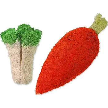 hračka pro malé zvíře Hračka Small Animals food mrkev a brokolice 2ks