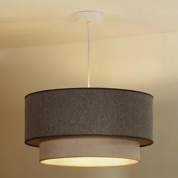 Duolla- Lustr na lanku BOHO ECO RECYCLING 1xE27/15W/230V pr. 45 cm hnědá/krémová