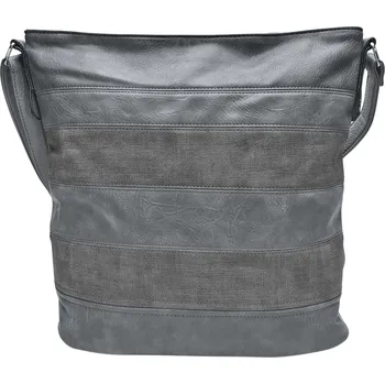 Kabelka Velká středně šedá crossbody kabelka s pruhy Valery