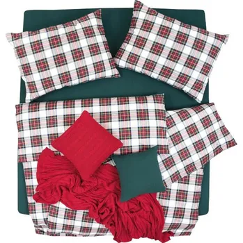 Povlečení SCANquilt povlečení FLANEL kostka světlá 140 x 200/70 x 90 cm