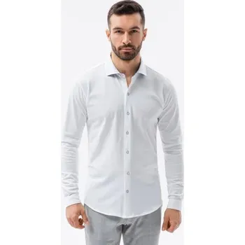 Pánská košile Pánské tričko SLIM FIT z ozdobné tkaniny - modré V1