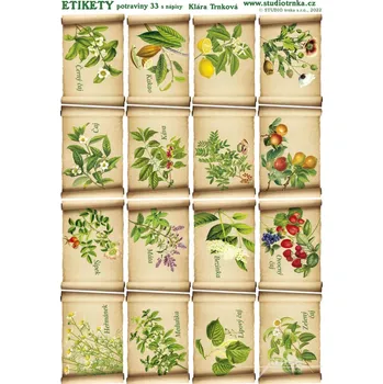 Speciální papír Samolepicí etikety potraviny 33, s nápisy