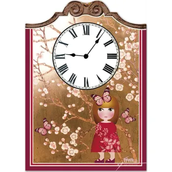 Hodiny Velké nástěnné dřevěné hodiny - Třešňová Malvína