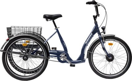 Elektro Tříkolka pro seniory Liberty e-COMFY 24" 3spd. 2026 modrá 36V 10,4Ah