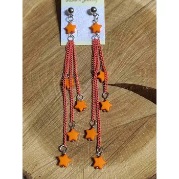Náušnice Náušnice hvězdičky barva oranžová
