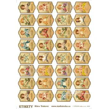 Koření Samolepky na kořenky holčičky, s názvy koření