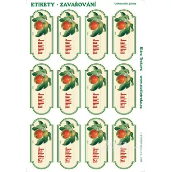 Samolepící etiketa Samolepky na zavařeniny - Jablka