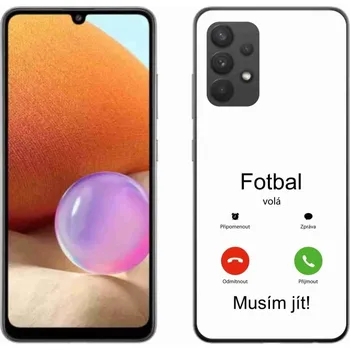 Pouzdro na mobilní telefon Gelový kryt mmCase na Samsung Galaxy A32 4G - fotbal volá bílé pozadí