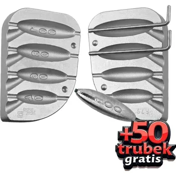 Forma na odlévání FORMA NA OLOVO IN-LINE 40,60,80,100G+TRUBIČKY 3MM GRÁTIS 50KS (Forma na olovo F-79)