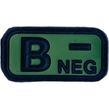 Nášivka JTG Nášivka na suchý zip s krevní skupinou (B-) (plast 3D) - forest