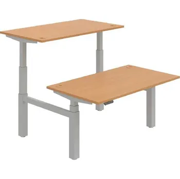 Kancelářský vozík HOBIS párový výškově stavitelný stůl 140 cm, paměť.ovlad. - MOTION DUAL MSD 3M 1400, buk + doprava zdarma