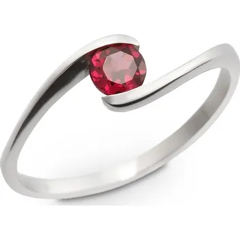 Prsten Prsten z bílého zlata s rhodolitem 224.90 Velikost: 52