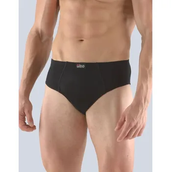 Slipy GINA pánské slipy se širším bokem, širší bok, šité, jednobarevné Eco Bamboo 71098P černá 58/60