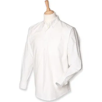 Henbury Pánská košile s dlouhým rukávem H510 White 4XL (54)