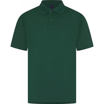Pánské tričko Henbury Pánská polokošile Coolplus z piké úpletu Barva: Zelená lahvová, Velikost: 3XL W475
