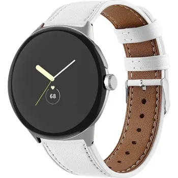 Ostatní příslušenství k chytrým hodinkám VSECHNONAMOBIL 92810 LEATHER Kožený řemínek pro Google Pixel Watch 4 45mm / Pixel Watch 3 45mm bílý