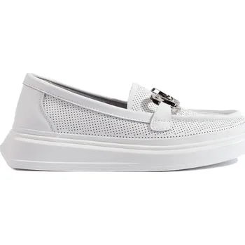 Dámské mokasíny Bílé děrované dámské mokasíny GD-XF-109W Velikost: 38