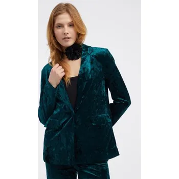 Dámské sako Zelené dámské sametové sako