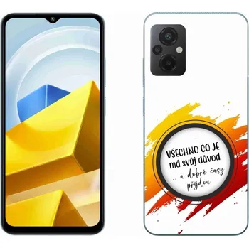 Pouzdro na mobilní telefon Gelový kryt mmCase na Xiaomi Poco M5 4G - citát 3 bílé pozadí
