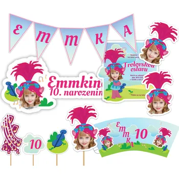 Party nádobí Personal Personalizovaný narodeninový set - Trollovia