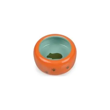 miska pro malé zvíře Keramická miska pro hlodavce oranž./tyrkys., tlapka