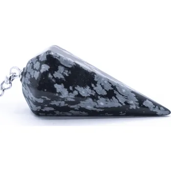 Milujeme Kameny Obsidián vločkový - kyvadlo - tromlovaný kámen 445102