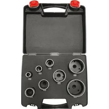 Vrták NÁSTROJE CZ Sada korunek diamantových 20-25-32-35-40-50-60-68mm s upínáním M14 v plastovém kufru - DK-SET08