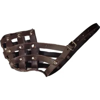 Náhubek pro psa Palkar kožený náhubek pro psy vel. 3, 28 × 8 cm, hnědý