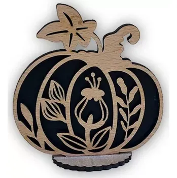 Dřevěná hračka JH WoodArt Halloweenová dekorace dýně D 13 cm (Halloweenská dřevěná výzdoba)