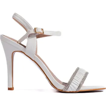 Dámské sandále Bílé elegantní sandály na tenkém podpatku GD-DO-119W Velikost: 39