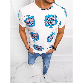 Pánské tričko Bílé pánské triko s potiskem RX5130 Velikost: XL