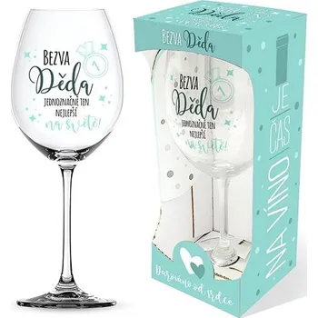 Sklenice Nekupto Sklenice na víno Bezva děda - jednoznačně ten nejlepší na světě